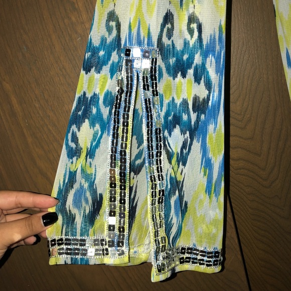 Sheer swim coverup with sequin detail - Picture 4 of 5